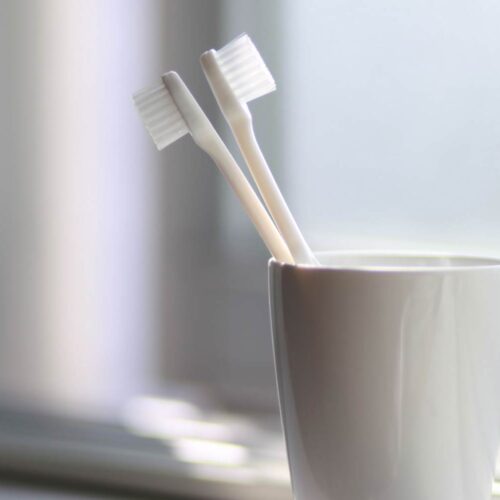 Toothbrushes in a cup