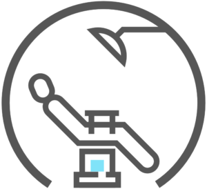 Patient in dental chair icon